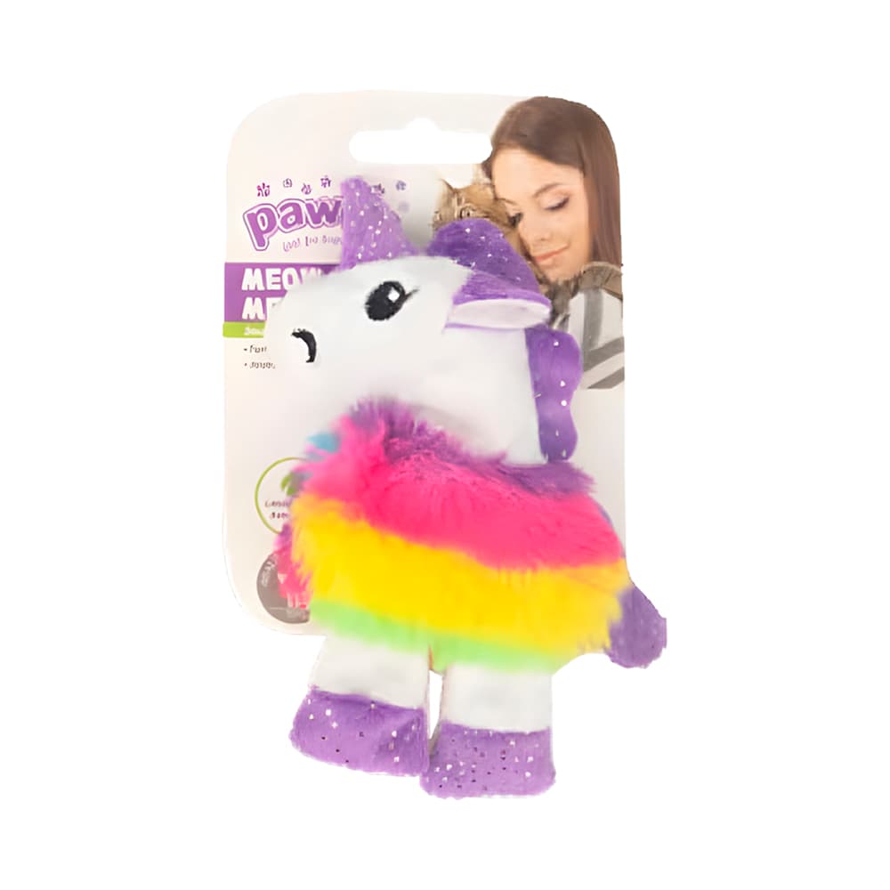 Brinquedo para Pet Pawise Meow Meow Life Pelúcia de Unicórnio 7x13cm