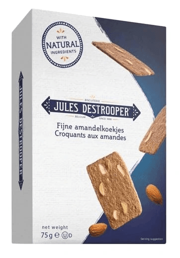 Jules Destrooper Biscoitos Finos de Amêndoa 75G