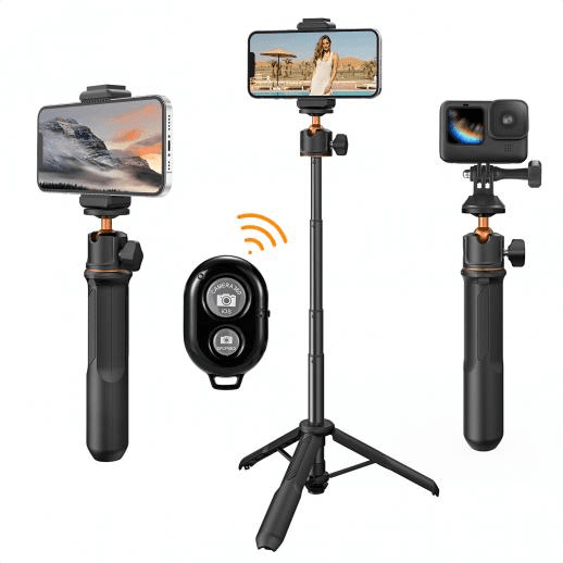 Bastão Selfie K&f Concept Mini Ms11 com Tripé Kf09.135 Preto