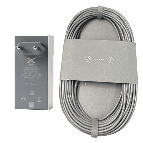 Kit Adaptador de Alimentação Starlink Mini Utp-231L Bivolt 30V 60W + Cabo de Alimentação Starlink Mini Dc para Dc 15 Metros