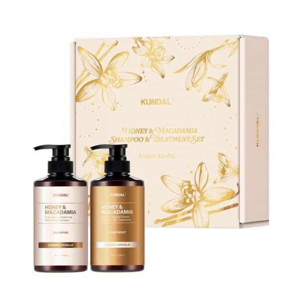 Kit Capilar Kundal Honey & Macadamia Holiday Edition Amber Vanilla Shampoo + Treatment 300ml