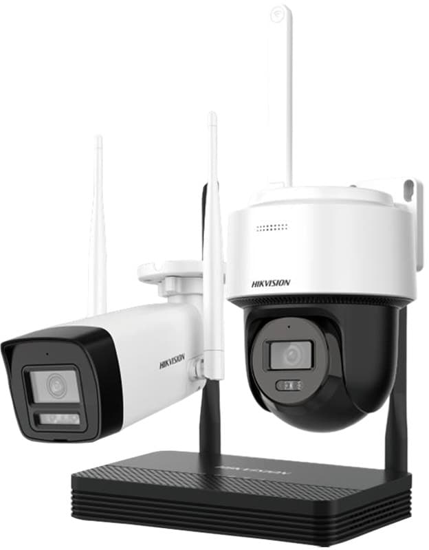 Kit Cctv Hikvision NKS422W03H Nvs WiFi com 2 Câmeras Bullet/Dome 2MP