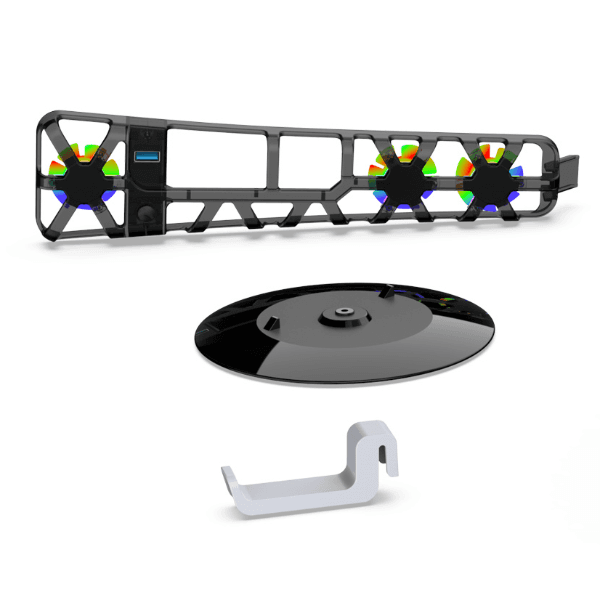 Kit Cooler e Suporte 3 Em 1 Dobe Tp5-3538D para Ps5 RGB - Preto