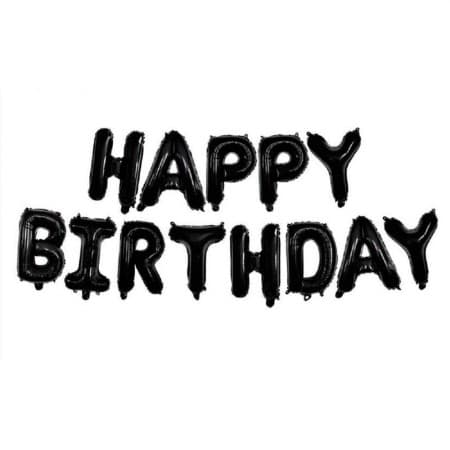 Kit de Balões Happy Birthday Ysbln43 Preto
