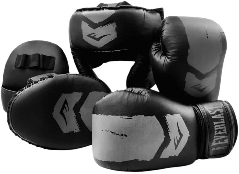 Kit de Boxe Everlast Prospect Junior P00003052 - Preto/Cinza