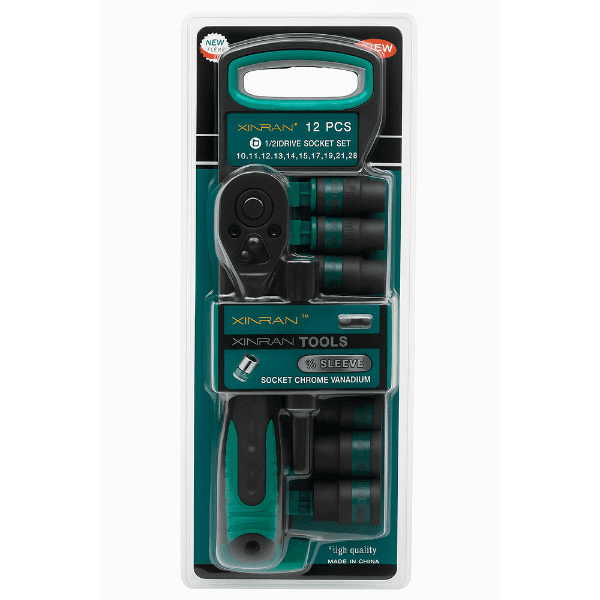 Kit de Chave Soquete Xinran Tl44358 / 12 Peças (1/2")