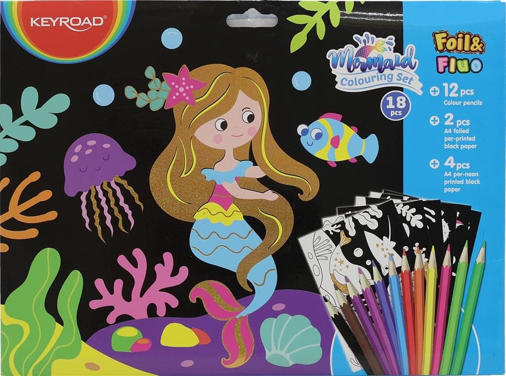 Kit de Colorir Sereia Keyroad 18 Peças
