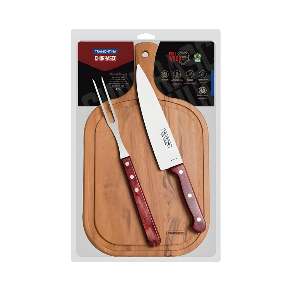 Kit de Talheres para Churrasco Tramontina 21198/714 3 Peças