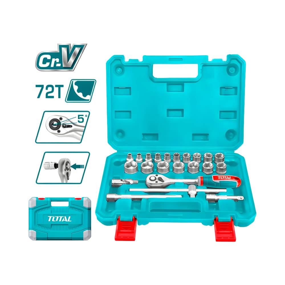 Kit de Ferramentas Total 3/8" 22 Peças