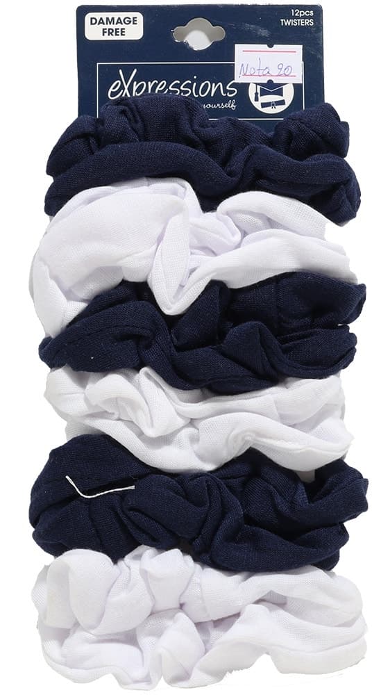 Kit de Elástico para Cabelo Rpc Ebts1051 (12 Peças) Azul/Branco
