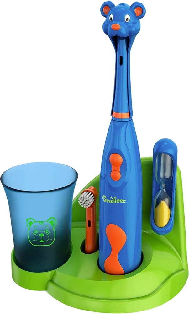 Kit de Escova de Dentes Elétrica Infantil Brusheez Buddy The Bear