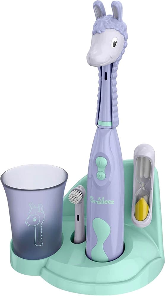 Kit de Escova de Dentes Elétrica Infantil Brusheez Luna The Llama