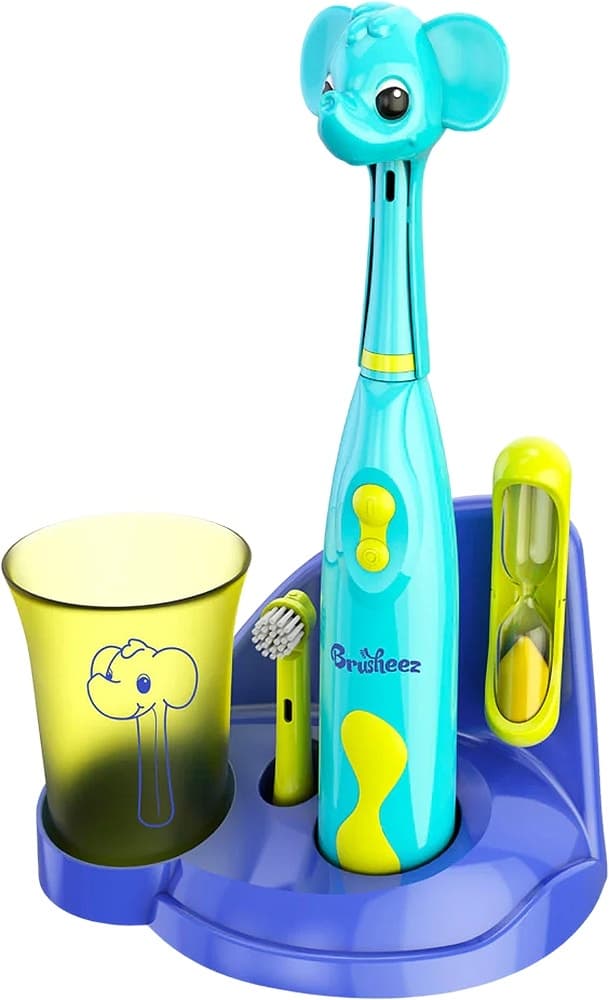 Kit de Escova de Dentes Elétrica Infantil Brusheez Ollie The Elephant