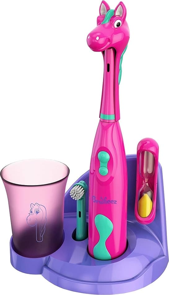 Kit de Escova de Dentes Elétrica Infantil Brusheez Prancy The Pony