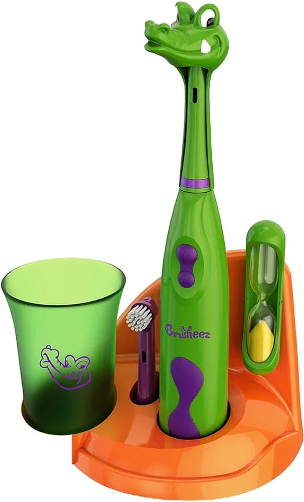 Kit de Escova de Dentes Elétrica Infantil Brusheez Snappy The Croc