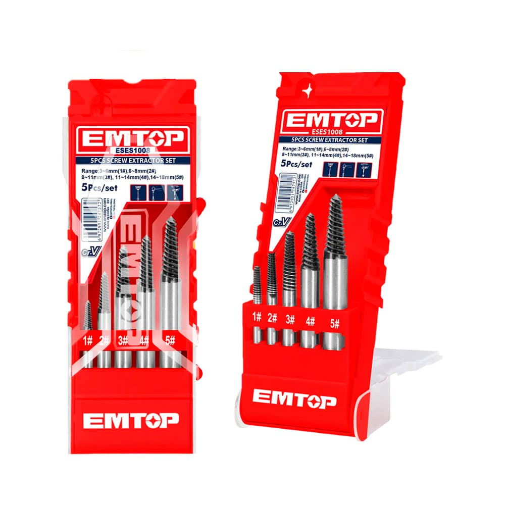 Kit de Extratores de Parafusos Emtop 5 Peças
