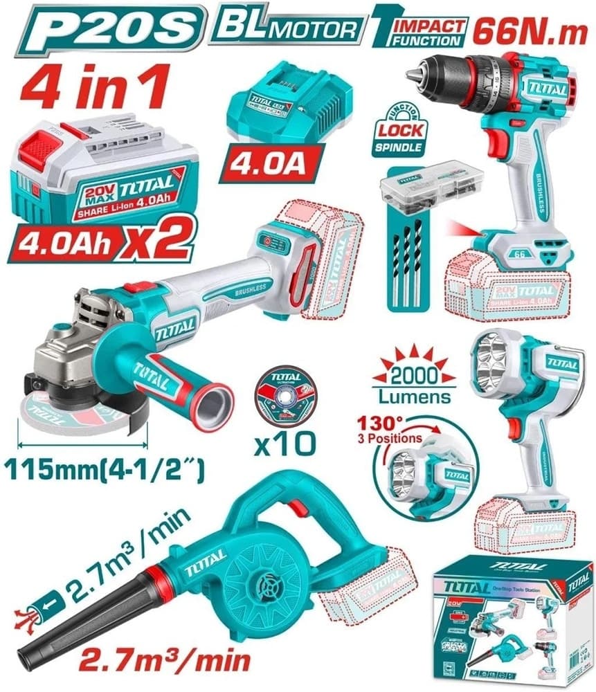 Kit de Ferramentas Total Tosli250993 (4 Peças)