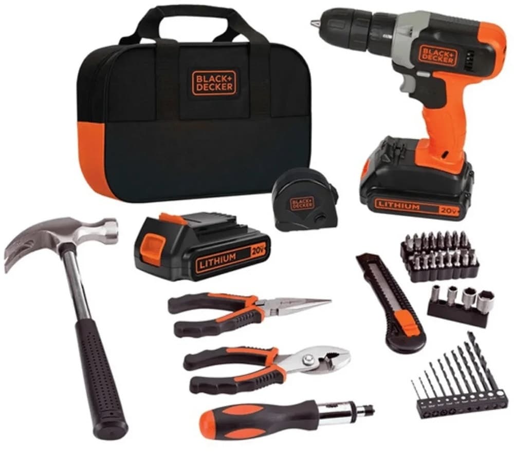 Kit de Ferramentas Black+Decker BCD702PK2B (55 Peças)