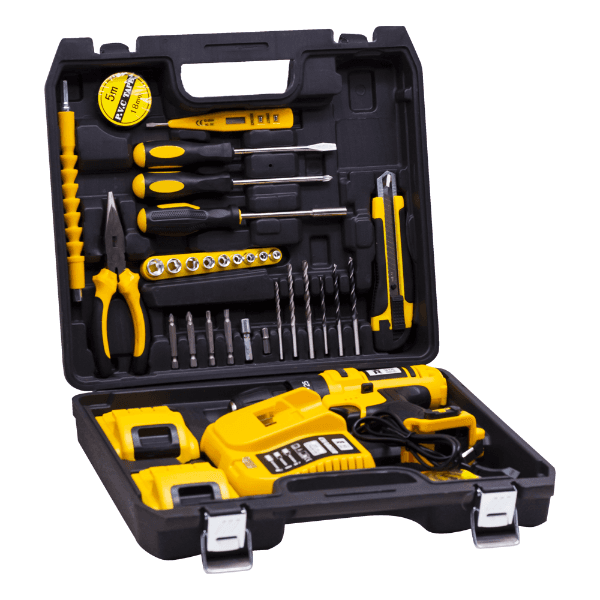 Kit de Ferramentas Germany Tools Et2360 com Furadeira Sem Fio Recarregável 29 Peças Bivolt