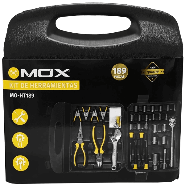 Kit de Ferramentas Mox Mo-Ht189 com 189 Peças Preto/Amarelo