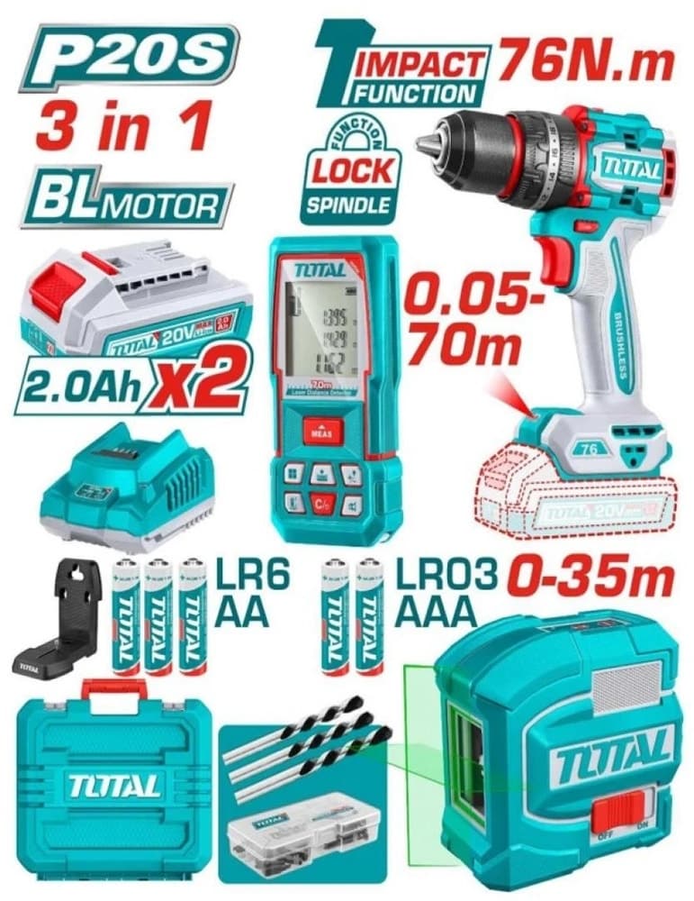 Kit de Ferramentas Total Tosli250511 (3 Peças)