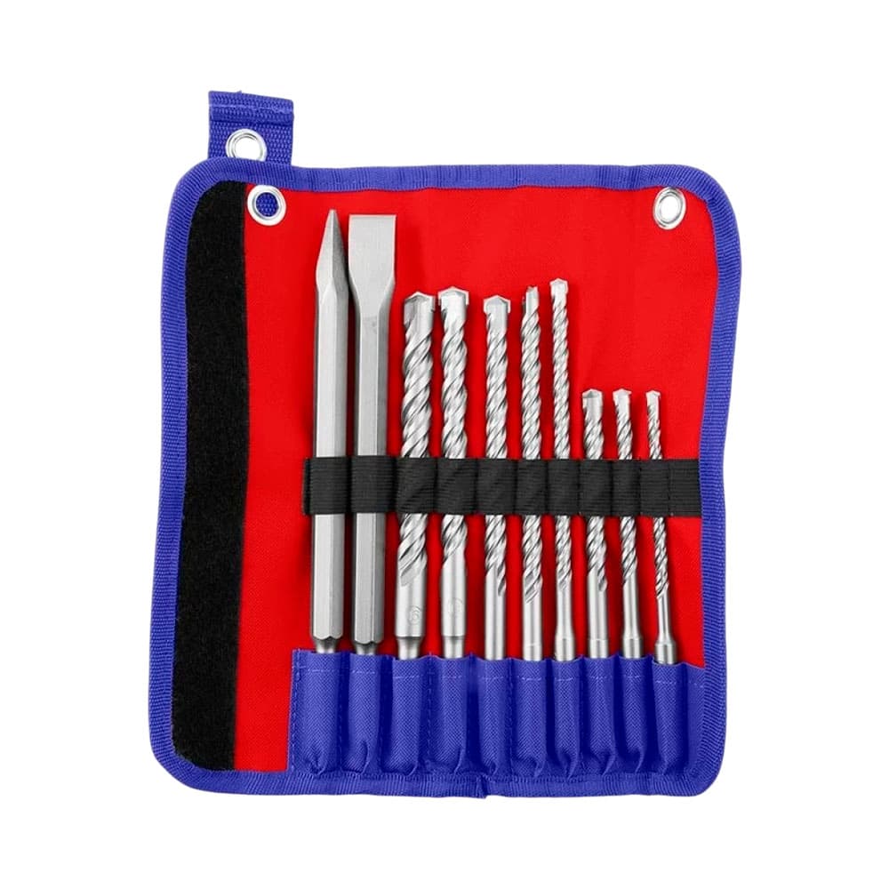 Kit de Brocas e Cinzéis Emtop Ehdr12101 Sds Plus 10 Peças