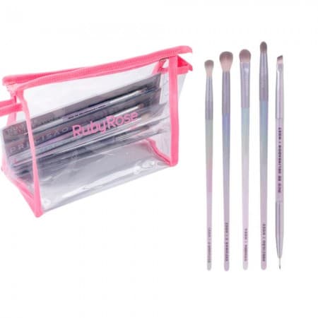 Kit de Pincéis para Olhos Ruby Rose 5 Peças
