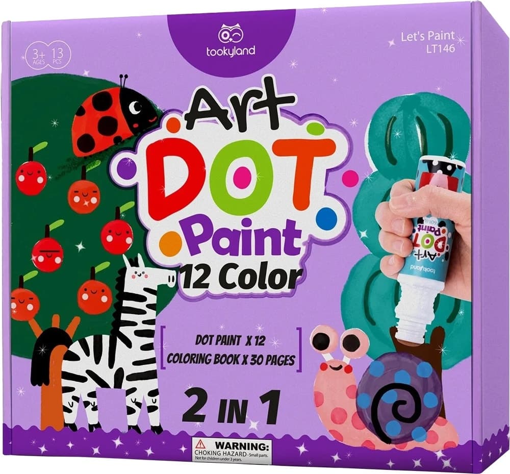 Kit de Pintura Tookyland Art Dot Paint Lt146 (12 Cores)