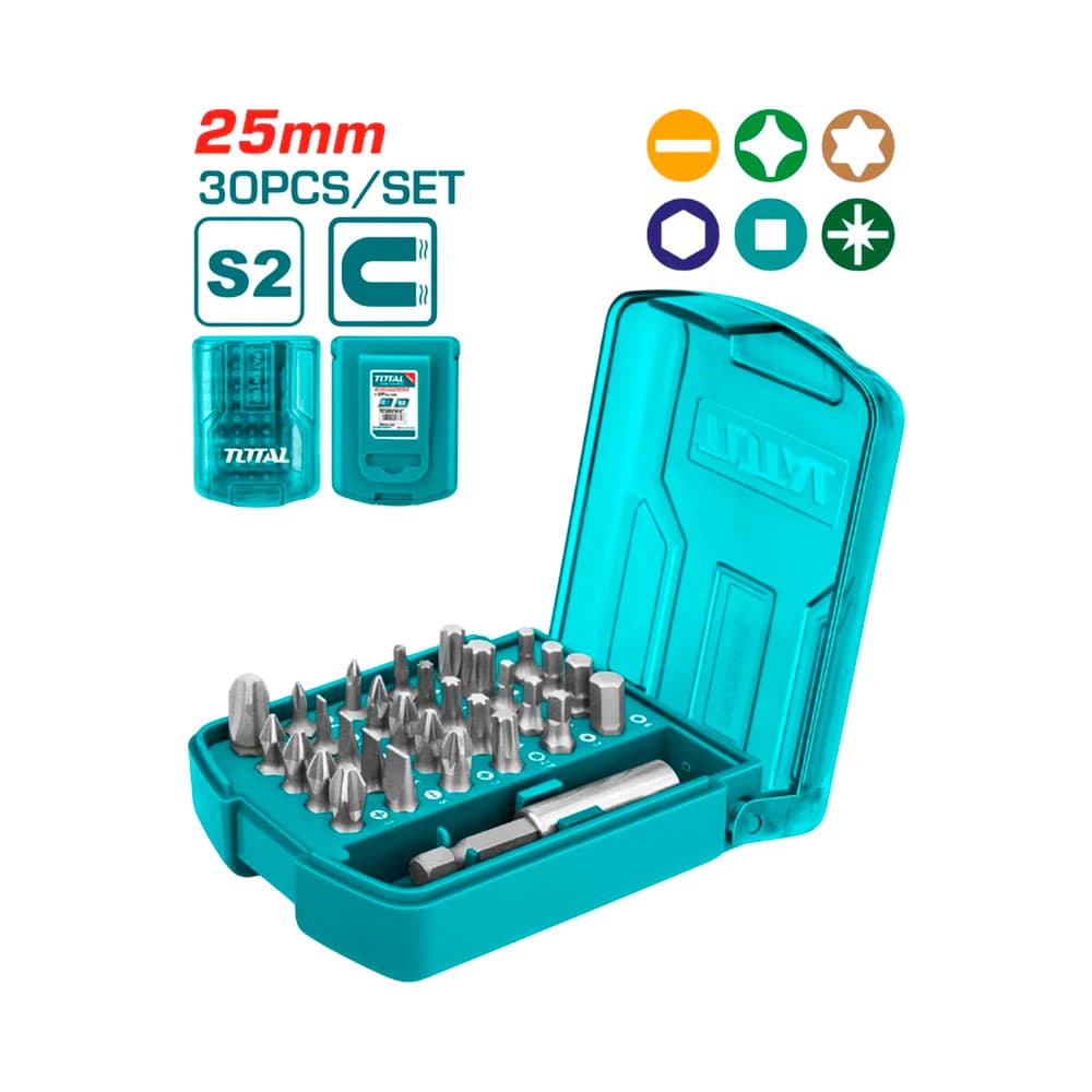 Kit de Pontas de Chave de Fenda Tipo Broca Total Tacsd10306 30 Peças