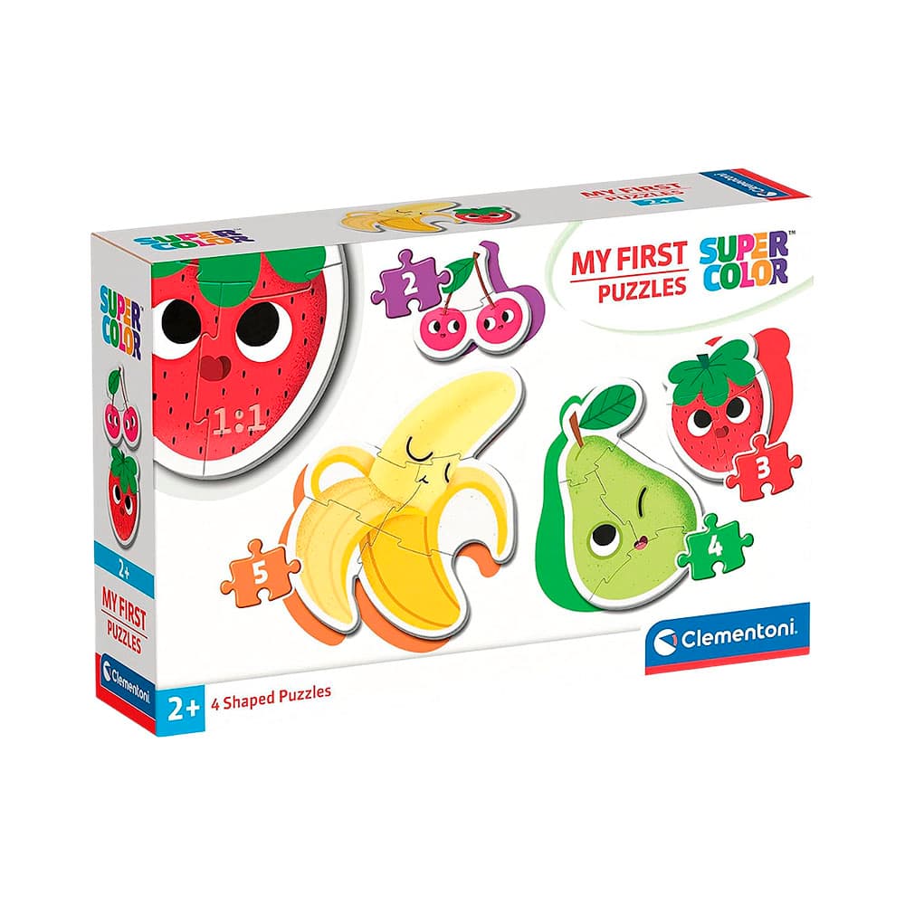 Kit de Quebra-Cabeças Clementoni 20815 Super Color My First Puzzles Fruits 4 Unidades
