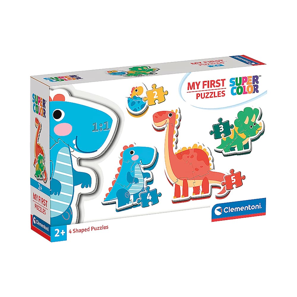 Kit de Quebra-Cabeças Clementoni Super Color My First Puzzles Dinossauros 4 Unidades