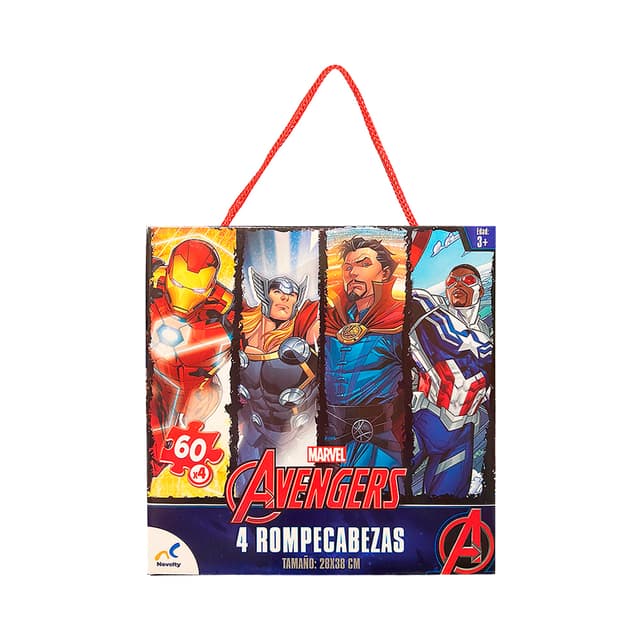 Kit de Quebra-Cabeças Marvel Avengers 4 Unidades