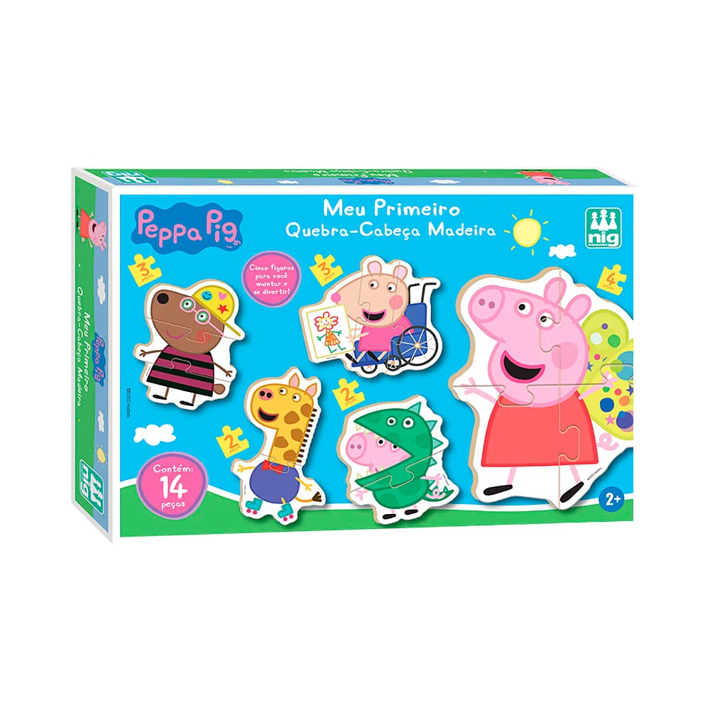 Kit de Quebra-Cabeças Nig Brinquedos Peppa Pig Meu Primeiro Quebra-Cabeça 4 Unidades