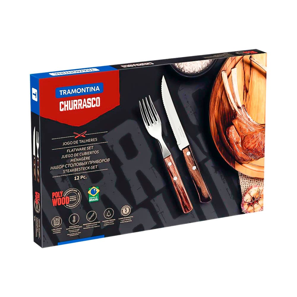 Kit de Garfo e Faca Tramontina Churrasco 21199/903 12 Peças