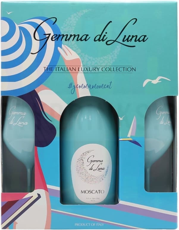 Kit Espumante Gemma Di Luna Moscato com 2 Taças