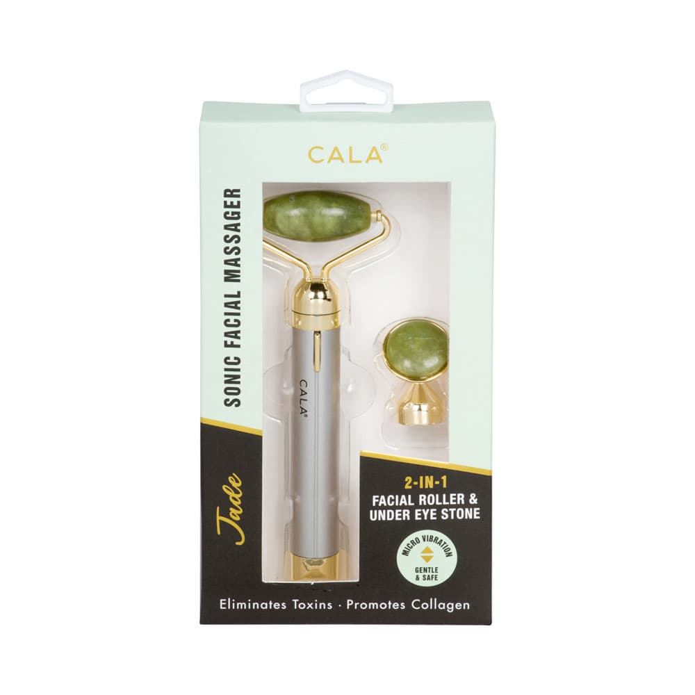 Kit Facial Cala Roller e Pedra para Olhos 2 Em 1 Verde