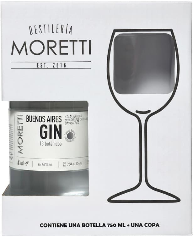 Kit Gin Moretti Buenos Aires 750mL + Taça