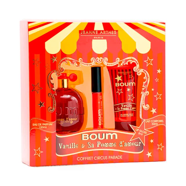 Kit Jeanne Arthes Boum Vanille Sa Pomme D'Amour Eau de Parfum 100ml + Loção Corporal 50ml + Brilho Labial 8ml