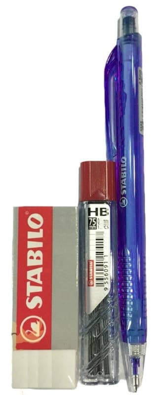 Kit Lapiseira e Borracha Stabilo 0.7 Mm 3557 - Azul