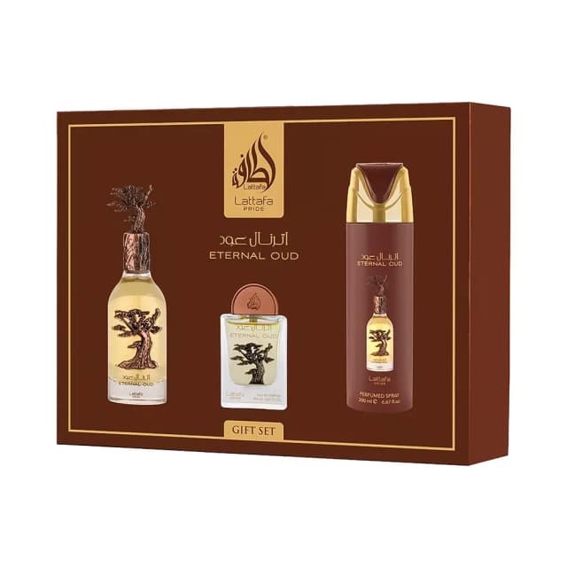 Kit Lattafa Pride Eternal Oud Eau de Parfum 100ml + Desodorante 200ml + 20ml