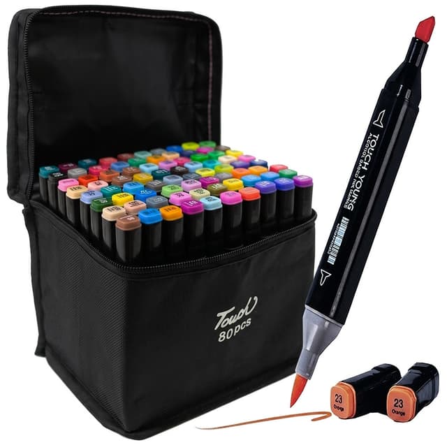Kit Marcadores Touch Dupla Ponta 80 Cores (80 Peças)
