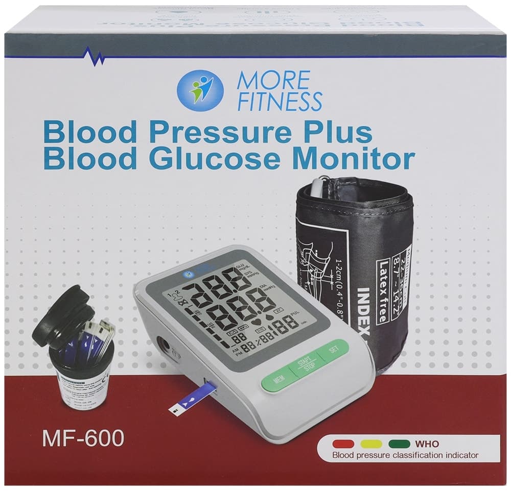Kit Monitor de Pressão Arterial e Glicose More Fitness Mf-600