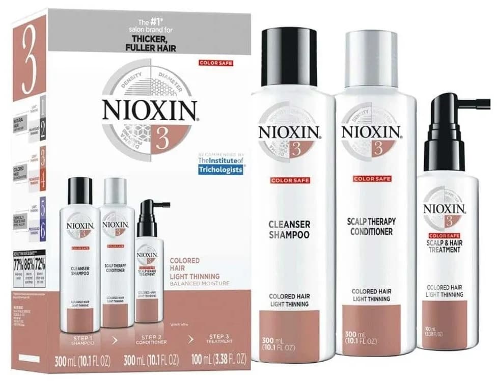 Kit para Cabelos Tingidos Nioxin Thinning Balanced Moisture 3