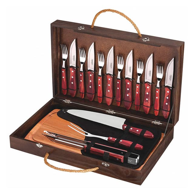 Kit para Churrasco Tramontina 21198/766 17 Peças Estojo de Madeira