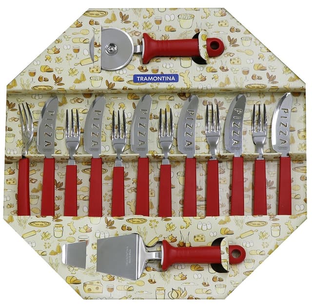 Kit para Pizza Tramontina 25099/722 (14 Peças) Vermelho
