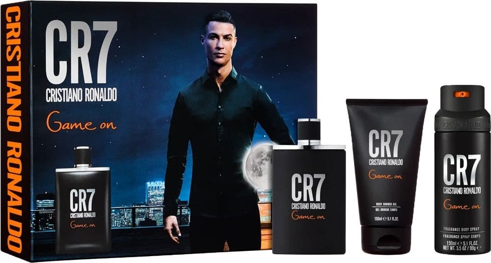 Kit Perfume Cristiano Ronaldo Game On Eau de Toilette 100ml + Shower Gel 150ml + Body Spray 150ml