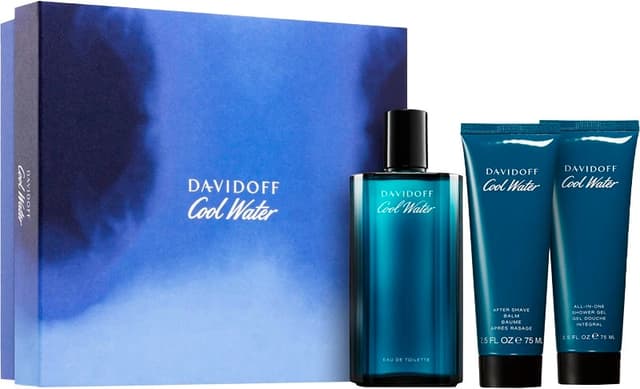Kit Davidoff Cool Water Eau de Toilette 125ml + Gel de Banho 75ml + Pós Barba 75ml