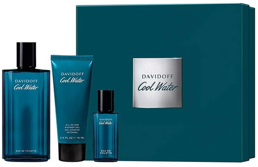 Perfume Davidoff Cool Water Eau de Toilette 125ml + 15ml + Shower Gel 75ml