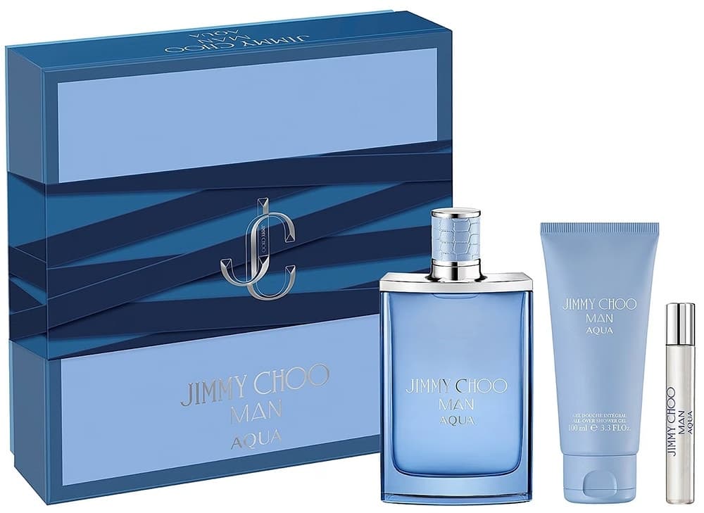 Kit Perfume Jimmy Choo Man Aqua Eau de Toilette 100ml + 7.5ml + Shower Gel 100ml