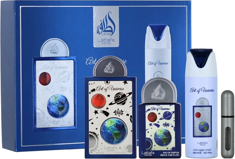 Kit Perfume Lattafa Pride Art of Universe EDP 100ml+20ml+Spray 200ml - Unissex